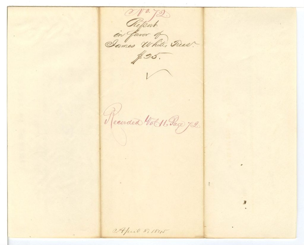 Miniature of Report 72: Report on the warrant in favor of James White, State Treasurer, for clerk hire
