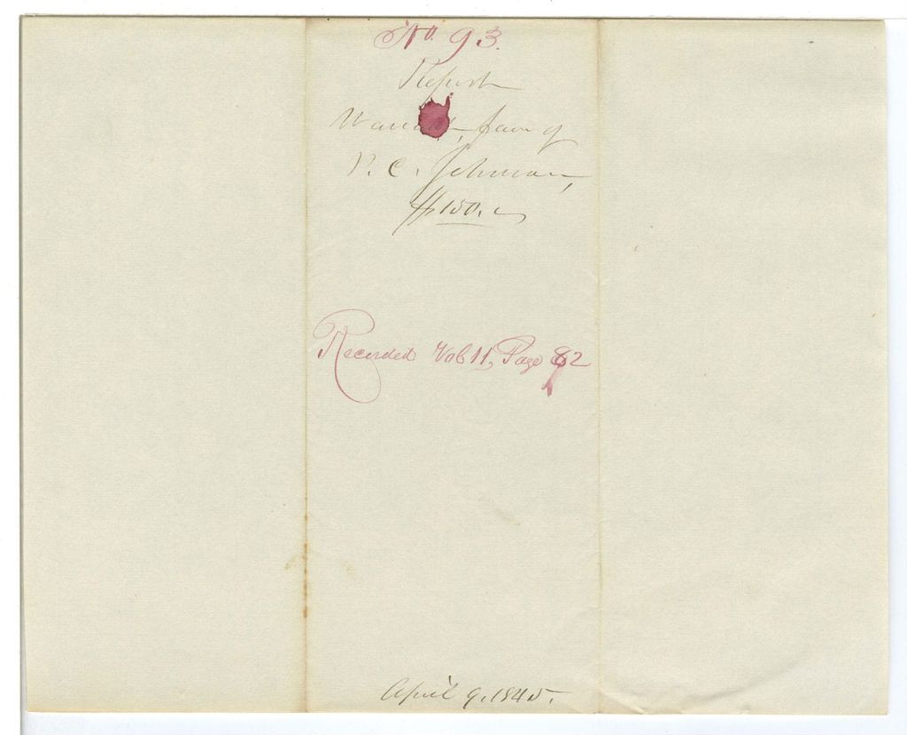 Miniature of Report 93: Report on the warrant in favor of P. C. Johnson, Secretary of State, for making indexes of the Journal and Register of the Council