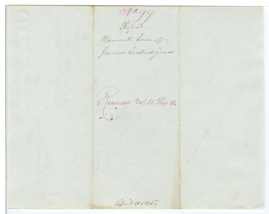 Miniature of Report 99: Report on the warrant in favor of James C. Madigan, for travel and purchase of books
