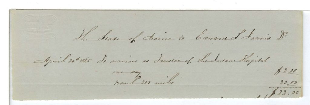 Miniature of Voucher, Edward S. Jarvis