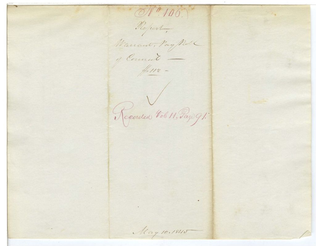 Miniature of Report 106: Report on the warrant in favor of the payroll of the 7th Session of the 24th Council