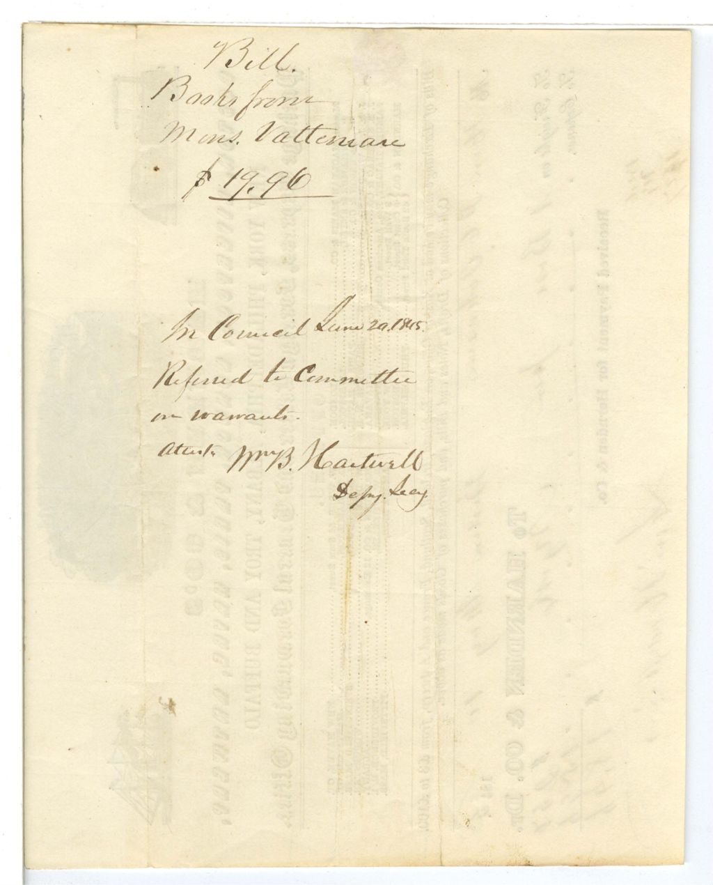 Miniature of Bill, Books from Alexander Vattemare
