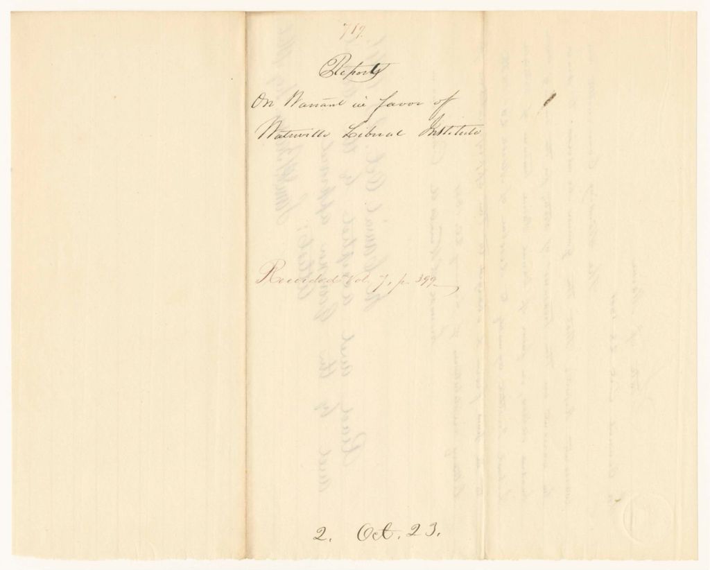 Miniature of Report 719: Report on Warrant in Favor of the Waterville Liberal Institute
