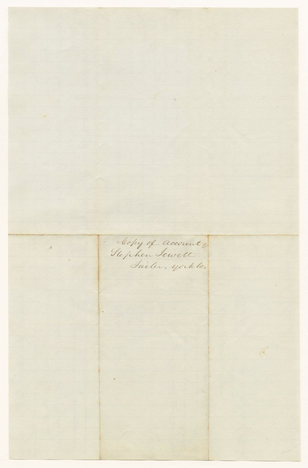 Miniature of Account exhibited by Stephen Jewett, under keeper of the States Jail at Alfred in the County of York, of expenses incurred for the support of poor prisoners therein committed upon a charge or conviction of crimes against the State of Maine, charged to the State, from the twenty sixth day of May 1841 to the 24th day of August 1841