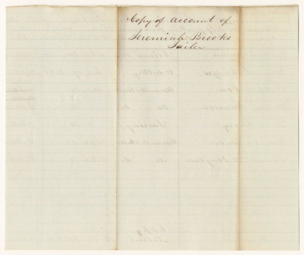 Miniature of Account of Jeremiah Brooks, keeper of the States Jail in York in the County of York, of expenses incurred for supporting prisoners therein committed upon charge or conviction of crimes and offences against the state from May 25th to October 12th 1841