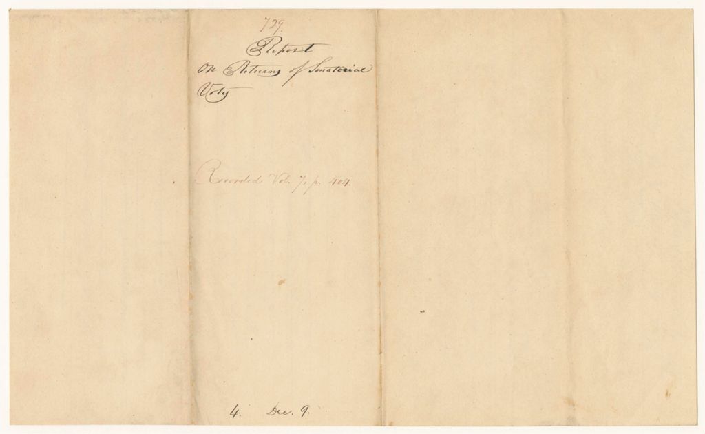 Miniature of Report 729: Report on Returns of Senatorial Votes
