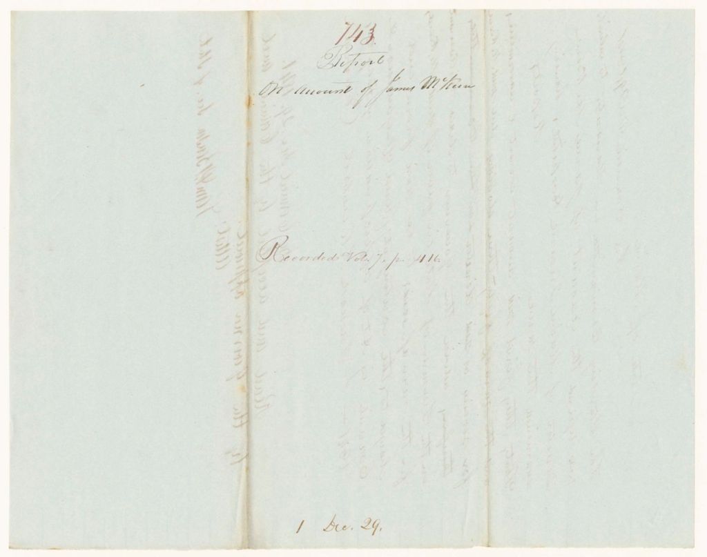 Miniature of Report 743: Report on Account of James McKeene