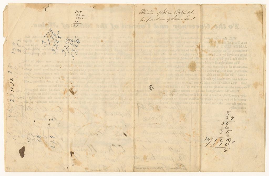 Miniature of Petition of Eben Preble and others for the Pardon of James Lunt