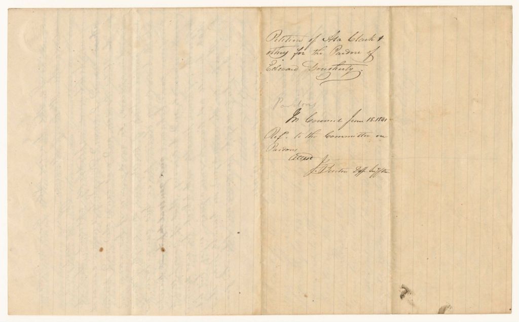 Miniature of Petition of Asa Clark and others for the Pardon of Edward Dougherty