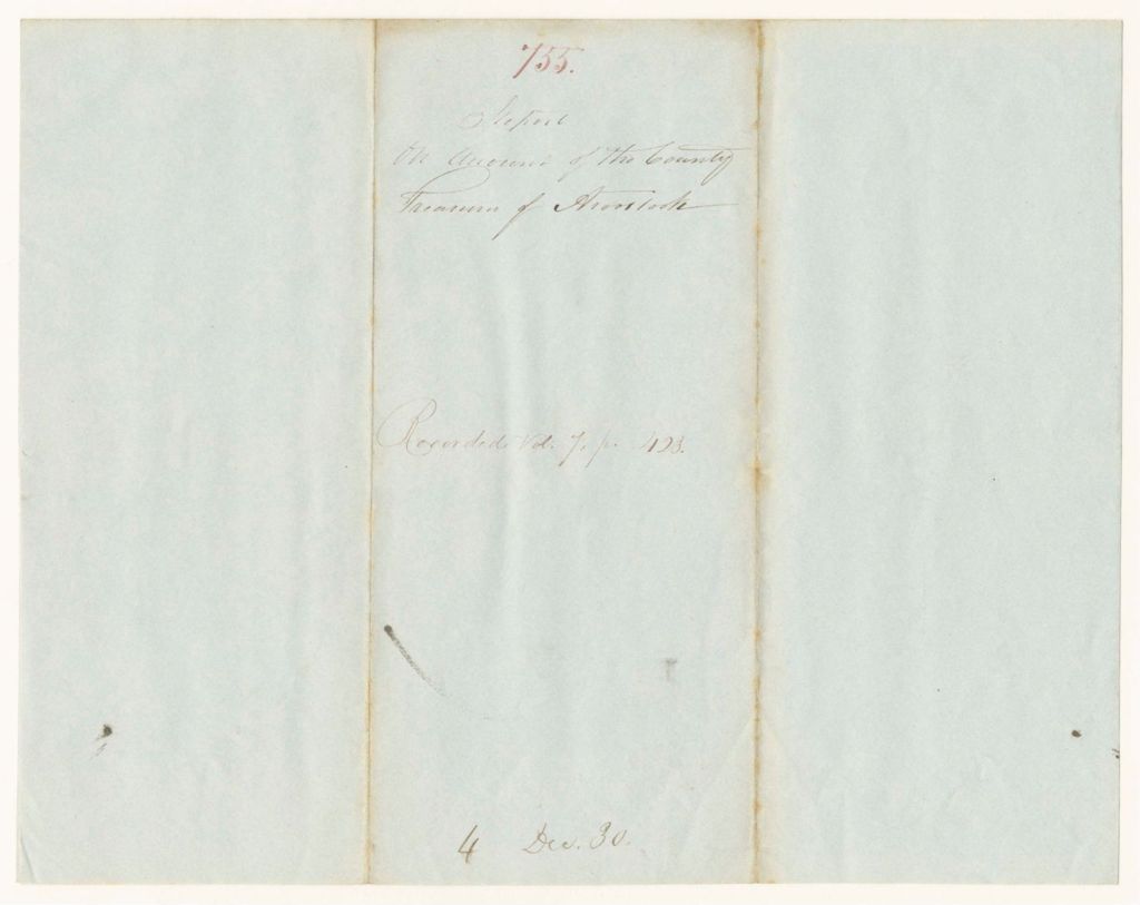 Miniature of Report 755: Report on Account of the County Treasurer of Aroostook