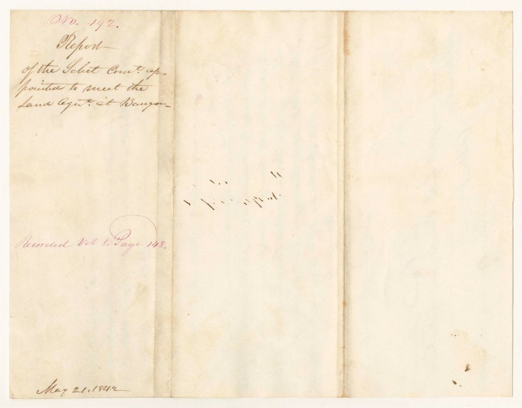 Miniature of Report 192: Report on the Select Committee Appointed to Meet the Land Agent at Bangor