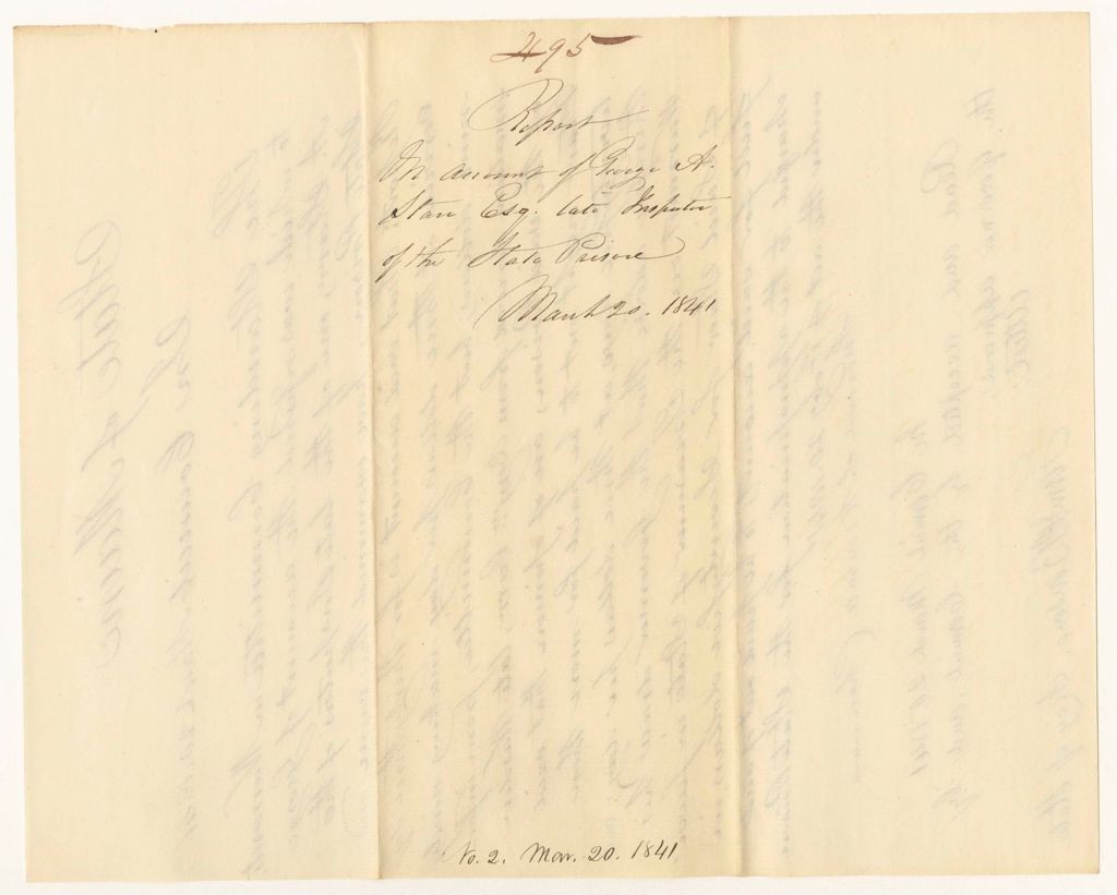 Miniature of Report 495: Report on Account of George A. Starr, Esq., late Inspector of the State Prison