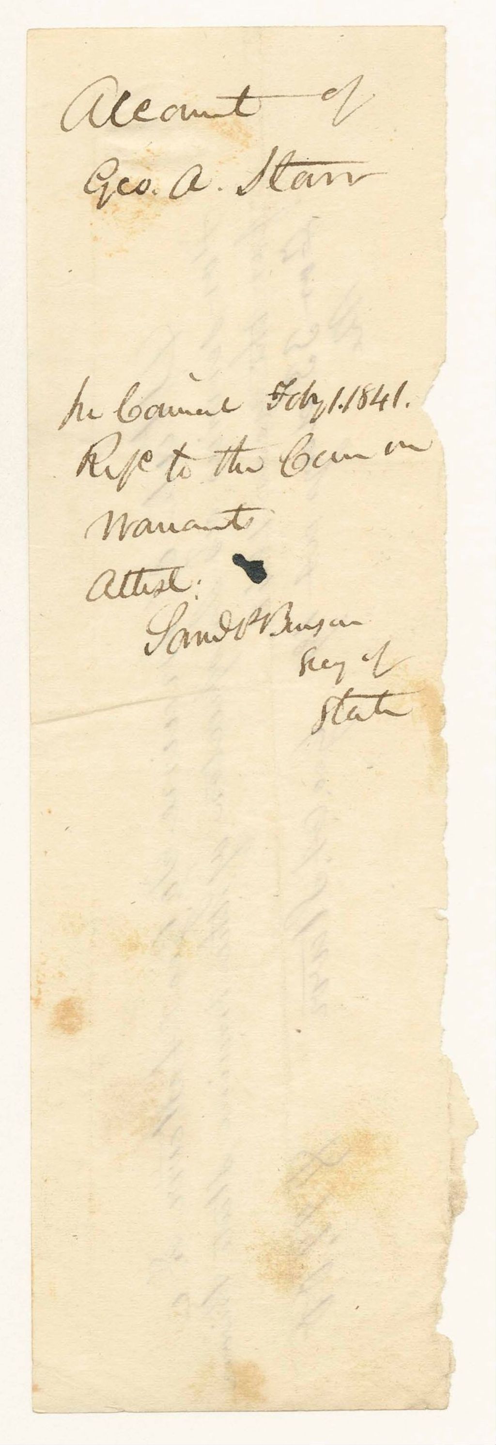 Miniature of Account of George A. Starr, Esq., Inspector of the State Prison