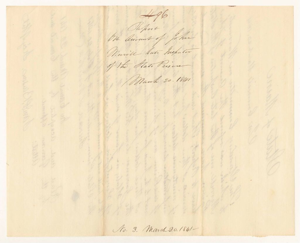 Miniature of Report 496: Report on Account of John Merris, late Inspector of the State Prison
