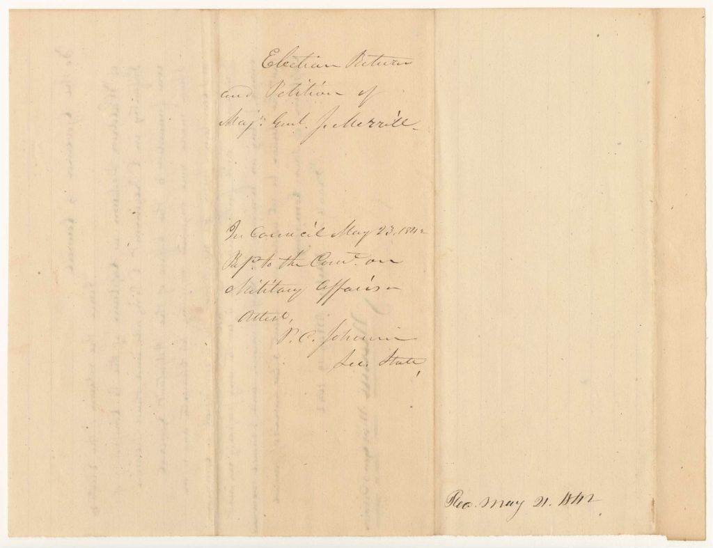 Miniature of Petition of J. Merrill opposing the election of Waldron Dockham