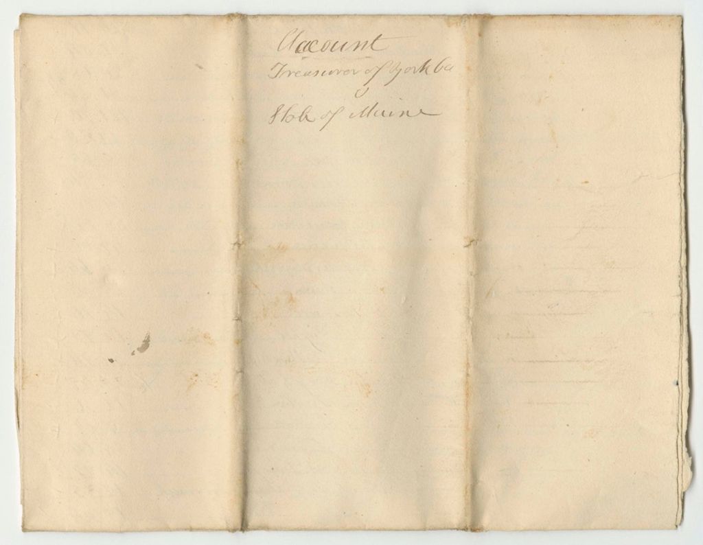 Miniature of Account of Samuel Burbank, Treasurer of York County