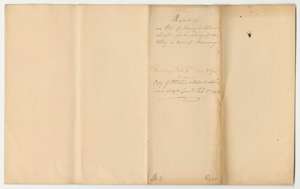 Miniature of Report 392: Report on the Petition of Harvey E. Robinson and Others for a Company of Artillery in Harmony
