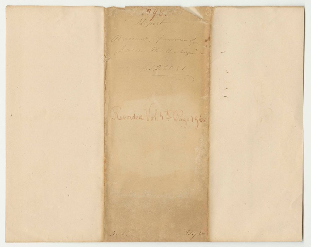 Miniature of Report 398: Warrant in Favor of James Hall, Engineer, for the Board of Internal Improvements