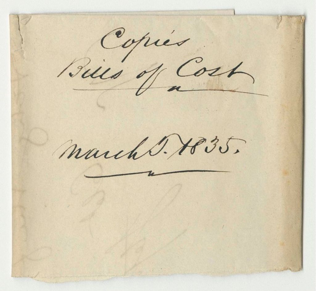 Miniature of Bills of Cost the Court of Common Pleas in Washington County, March Term 1835