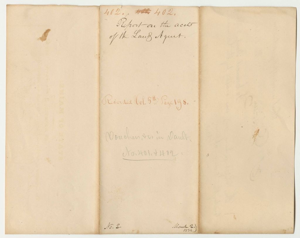 Miniature of Report 402: Report on the Accounts of the Land Agent