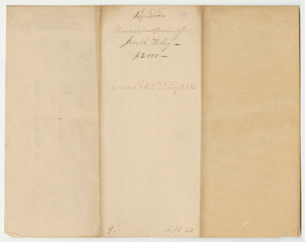 Miniature of Report 555: Warrant in Favor of Joseph Kelsey, Penobscot Indian Agent