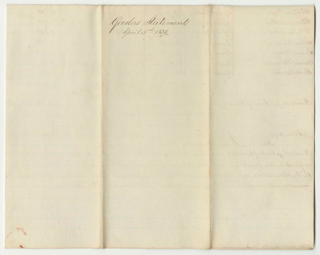 Miniature of Account of Levi Bradley, Underkeeper of the Gaol in Bangor in the County of Penobscot, for Support of Persons Therein Confined on Charge or Conviction of Crimes or Offences Against the State and Which By Law is Chargeable to the State from December 9th 1835 to April 5th 1836