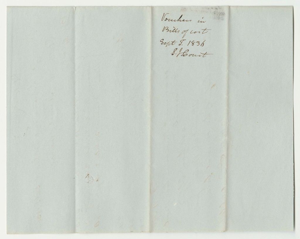 Miniature of Bills of Cost at the Supreme Judicial Court in Somerset County, September Term 1836