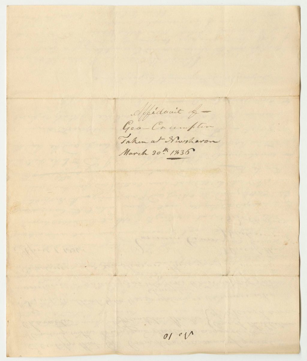 Miniature of Affadavit of George Crumpton, Regarding David Winslow, Inspector of Beef and Pork