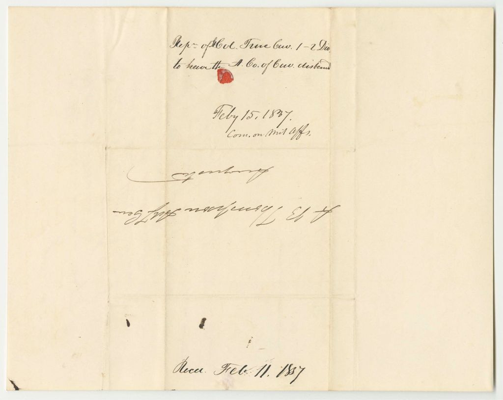 Miniature of Petition to Disband the A Company of Cavalry, 1st Brigade, 2nd Division