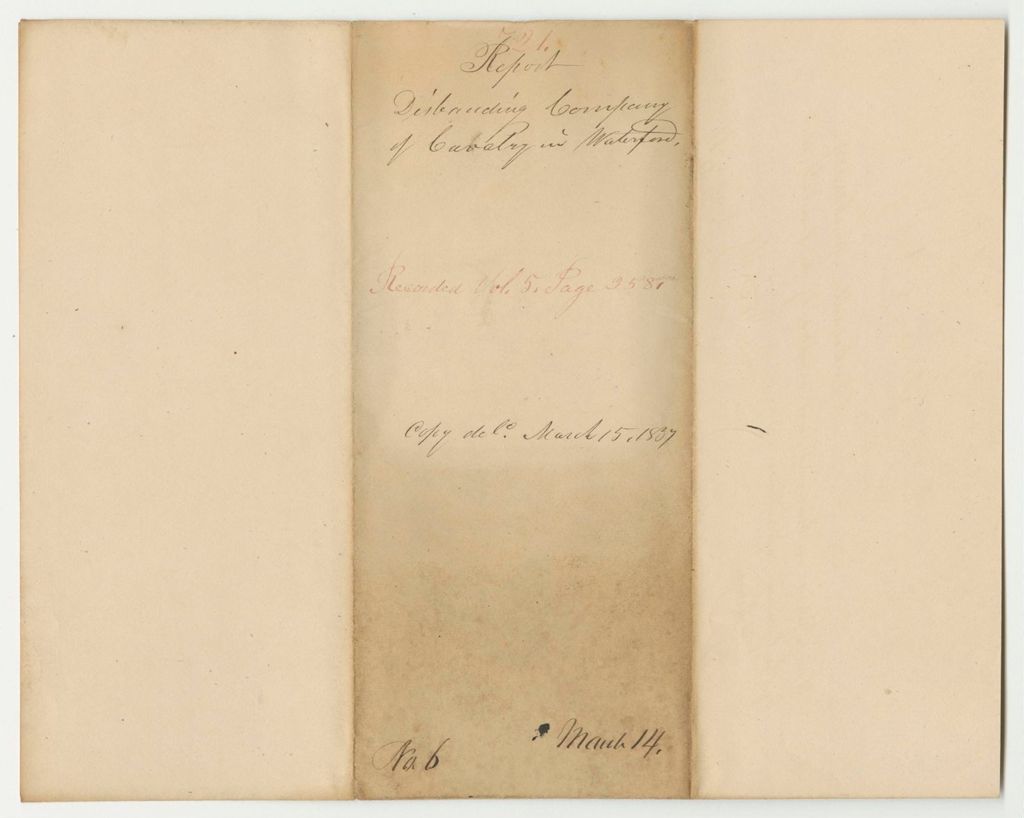 Miniature of Report 721: Report Disbanding a Company of Cavalry in Waterford
