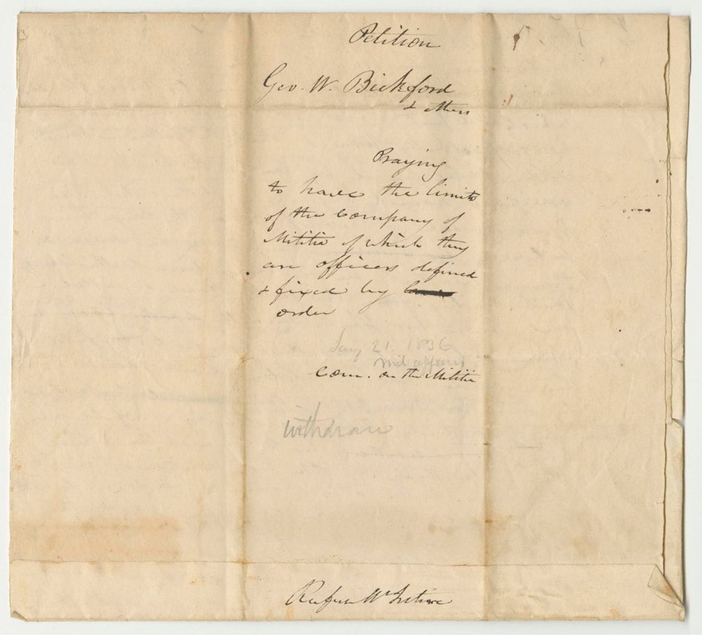 Miniature of Petition of George W. Bickford and Others to Define the Limits of a Company of Infantry in Parsonfield