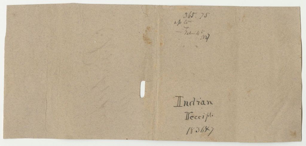 Miniature of Receipts from the Account of Jonas Farnsworth, Passamaquoddy Indian Agent
