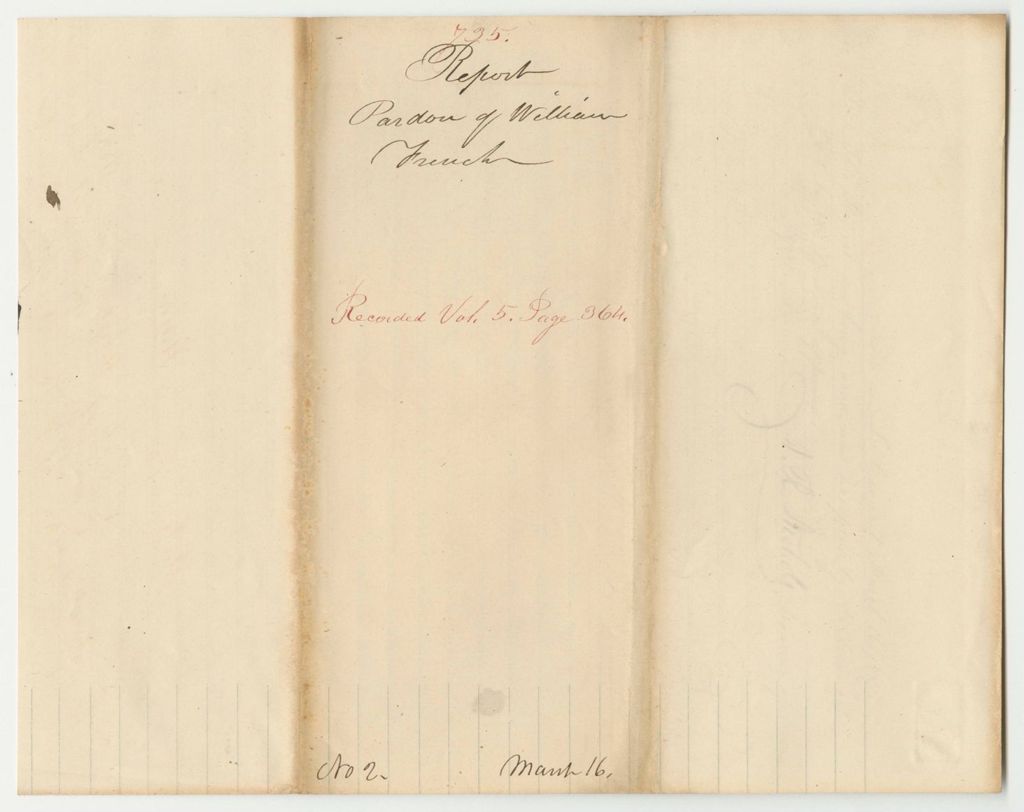 Miniature of Report 735: Report on a Pardon of William French of Bath