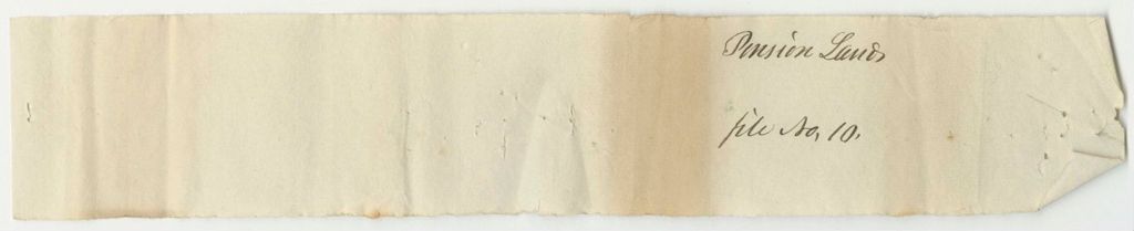 Miniature of Pension Lands File No. 10 from the Account of the Land Agent