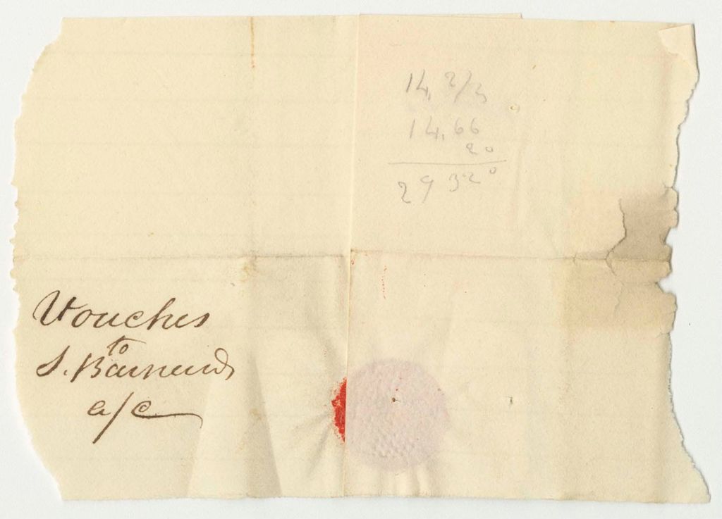 Miniature of Vouchers to Silas Barnard's Account