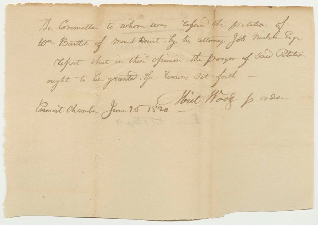 Miniature of Report 6: Report of the Petition of William Bartlett