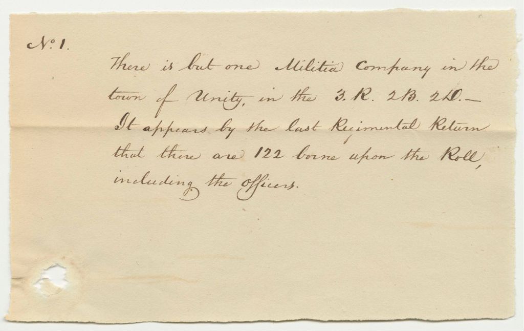 Miniature of Petition of Thomas Fowler and others for the Division of the Company in the town of Unity