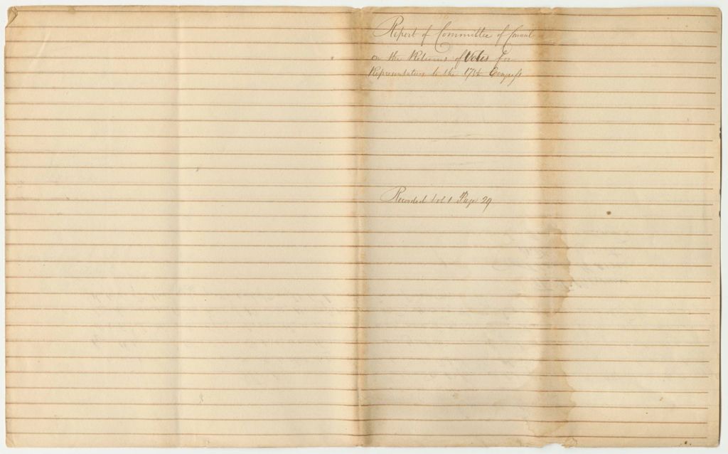Miniature of Report 38: Report of Committee of Council on the Return of Votes for Representatives to the 17th Congress