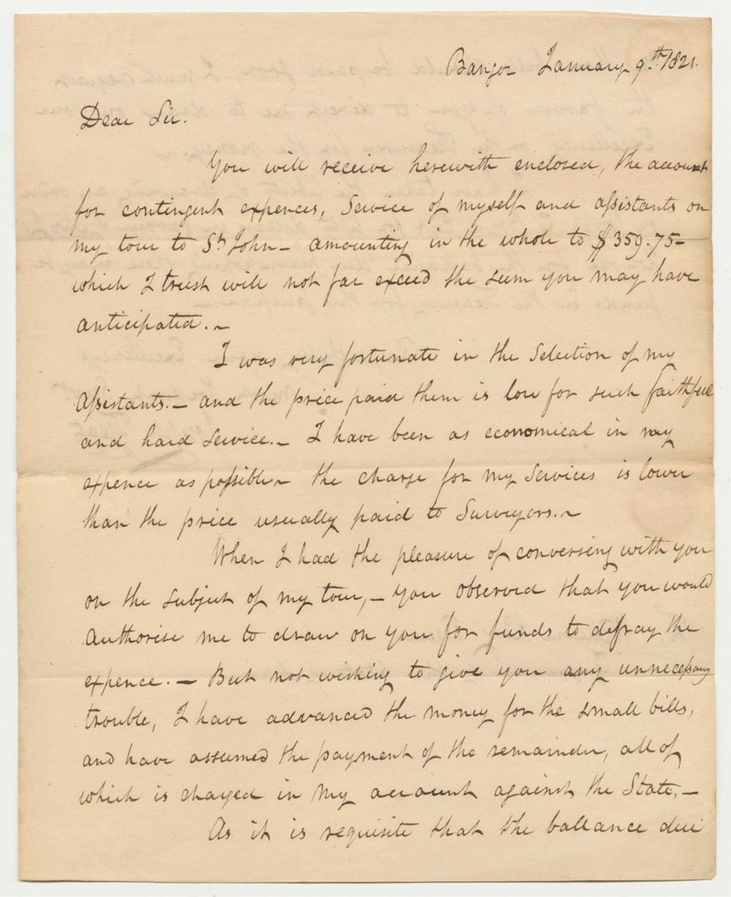 Miniature of Letter from Joseph Treat to Gov William King