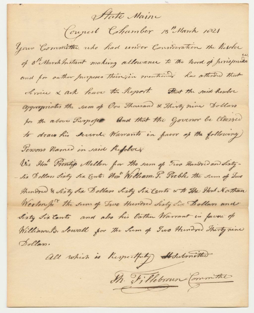 Miniature of Report 26: Report of the Committtee on the Resolve for payment of the Boards of Jurisprudence