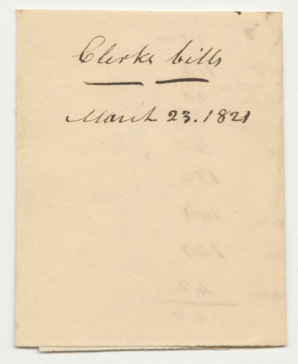 Miniature of List of Clerk's Bills