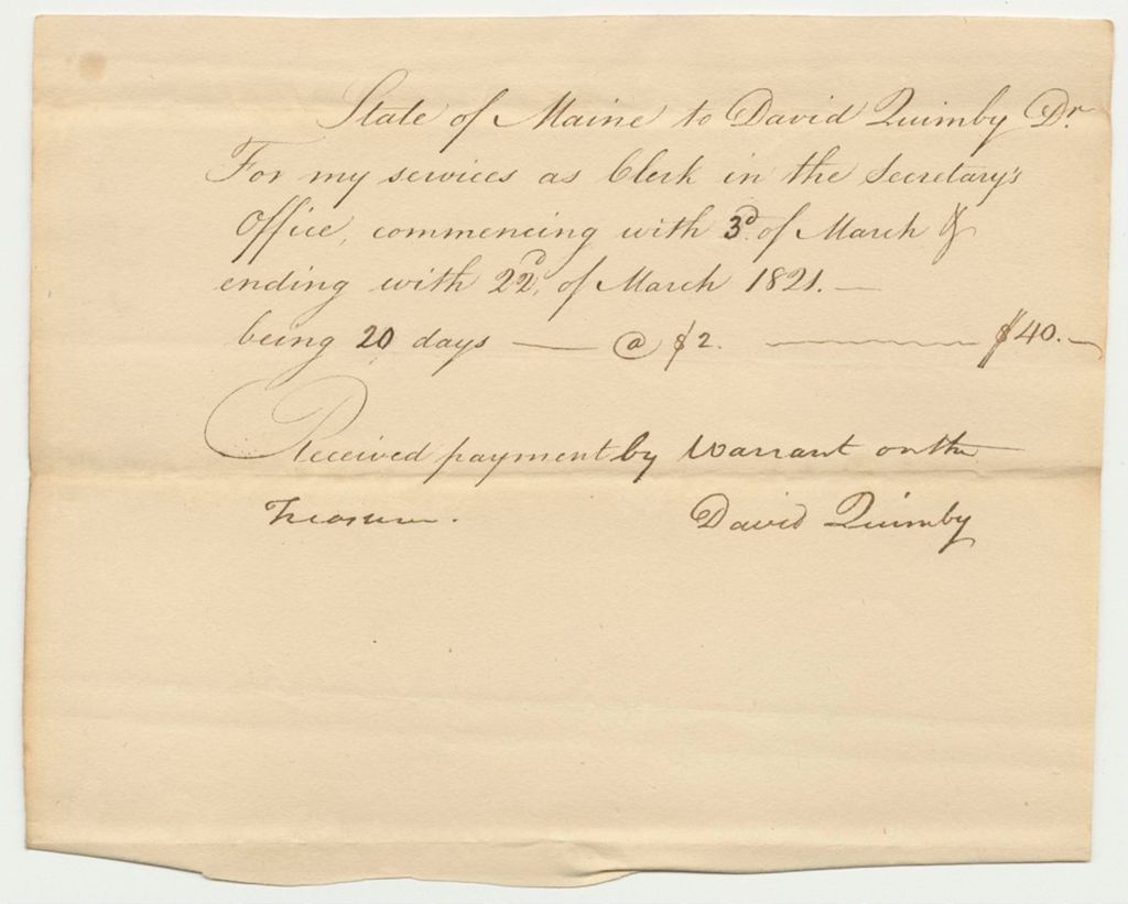 Miniature of David Quimby's Bill