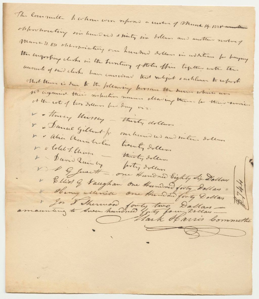 Miniature of Warrant 32: Warrant for Engrossing Clerk
