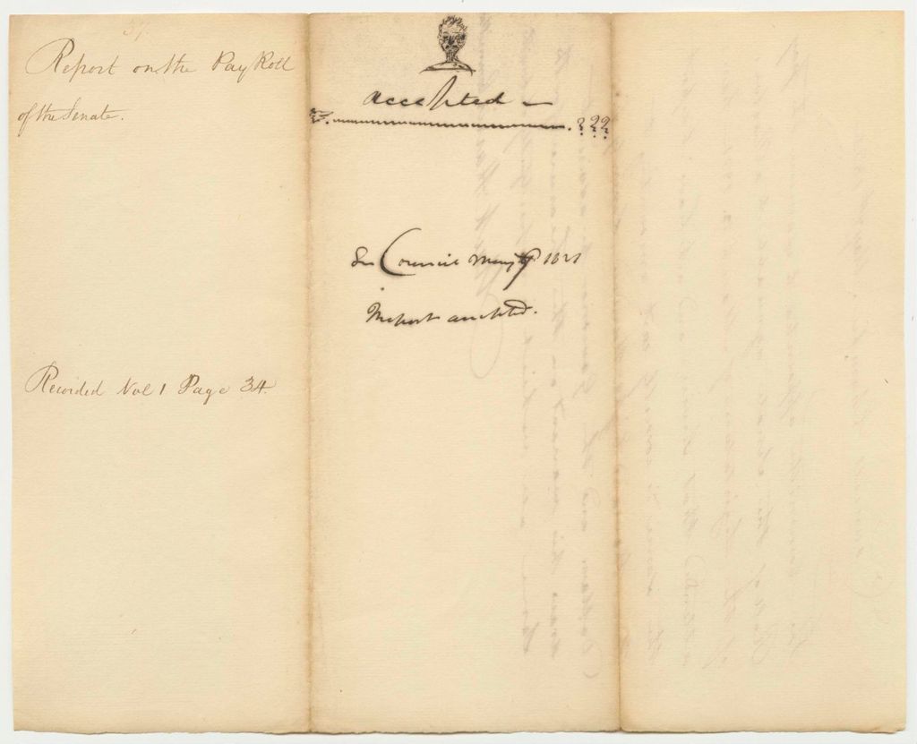 Miniature of Report 37: Report on the Pay Roll od the Senate