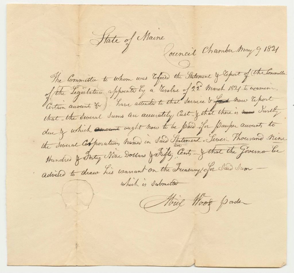 Miniature of Report 40: Report on the Roll of Pauper Accounts