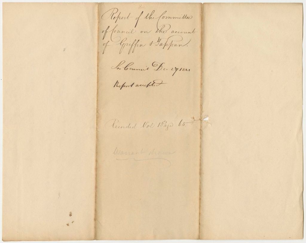 Miniature of Report 85: Report of the Committee of Council on the Account of Griffin and Tappan