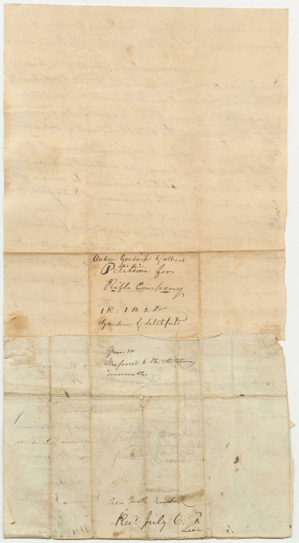 Miniature of Andrew Goowin and others Petition for Rifle Company 1R.1B.2D.