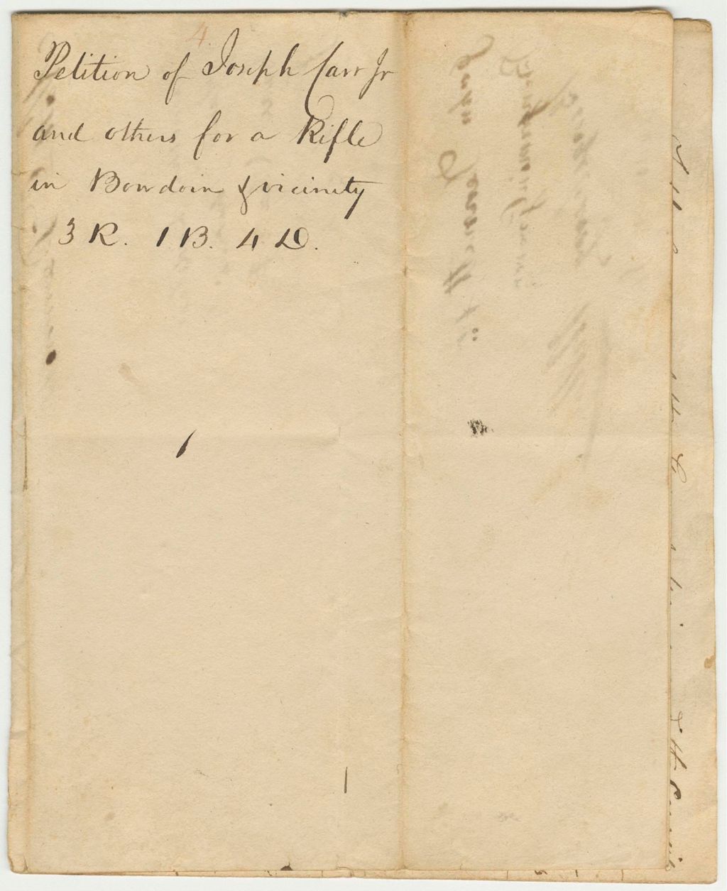 Miniature of Petition  4: Petition of Joseph Carr Jr. and others for a Rifle in Bowdoin and vicinity