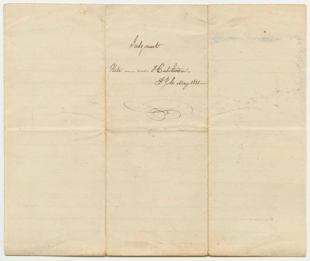Miniature of Judgement on State of Maine V. Hutchinson