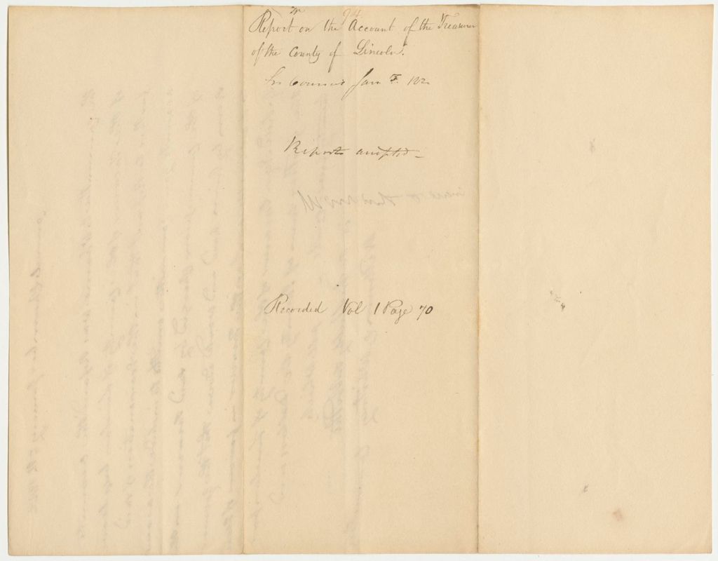 Miniature of Report 94: Report on the Account of the Treasurer of the County of Lincoln